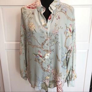 H&M collab with GP&JBAKER Floral Blouse